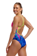 Funkita Womens Skyline Drive Single Strap One Piece Swimsuit - Multi