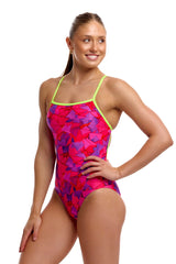 Funkita Womens Try Pink Single Strap One Piece Swimsuit - Pink