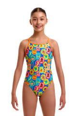 Funkita Girls Five Serves Diamond Back One Piece Swimsuit - Multi