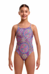 Funkita Girls Love Lacy Diamond Back One Piece Swimsuit - Multi