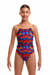 Funkita Girls Plastic Fantastic Diamond Back One Piece Swimsuit - Multi
