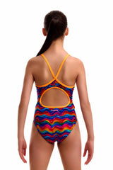 Funkita Girls Plastic Fantastic Diamond Back One Piece Swimsuit - Multi