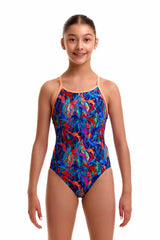 Funkita Girls Weedy One Diamond Back One Piece Swimsuit - Multi