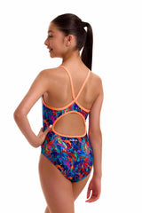 Funkita Girls Weedy One Diamond Back One Piece Swimsuit - Multi