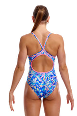 Funkita Womens Crystal Mess Diamond Back One Piece Swimsuit - Multi