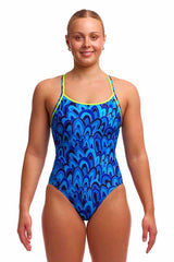 Funkita Ladies Hill Billy Blues Diamond Back One Piece Swimsuit - Blue