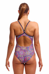 Funkita Ladies Love Lacy Diamond Back One Piece Swimsuit - Multi