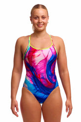 Funkita Ladies Muscle Mad Diamond Back One Piece Swimsuit - Multi