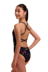 Funkita Girls Doodles Strapped In One Piece Swimsuit - Multi