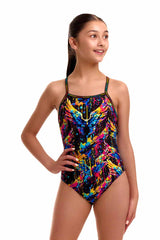 Funkita Girls Killer Cupid Strapped In One Piece Swimsuit - Multi