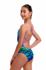 Funkita Girls Mintie Montie Strapped In One Piece Swimsuit - Multi