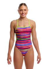 Funkita Womens Lolly Layers Twisted One Piece Swimsuit - Multi
