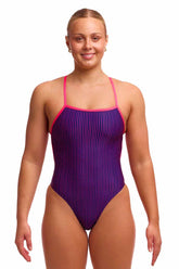 Funkita Ladies Peach Tea Single Strength One Piece Swimsuit - Purple/Pink