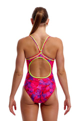 Funkita Womens Try Pink Diamond Secure One Piece Swimsuit - Pink
