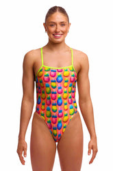 Funkita Ladies Pinky Piney High Leg One Piece Swimsuit - Multi
