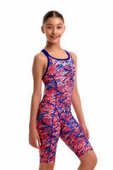 Funkita Girls Ruff Stuff Fast Training One Piece - Pink/Blue