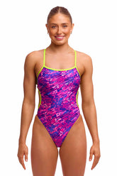 Funkita Ladies Sweet Scaley Cut Away One Piece - Pink/Purple