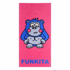 Way Funky purple back towel with pink and purple design, featuring a soft, absorbent fabric suitable for beach or pool use.