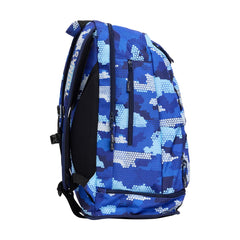 Blue and multi-colored Way Funky Clean Marine Elite Squad backpack with multiple compartments and sturdy straps.