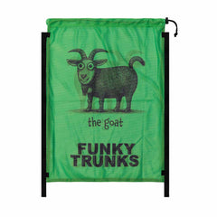 Green and black Way Funky The Goat energy mesh gear bag with adjustable straps and spacious interior for sports equipment.