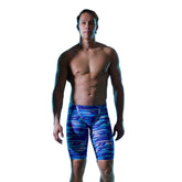 Blue Funky Trunks Apex Oblivion Pace Racer Jammers for men, featuring sleek design and comfortable fit for swimming.