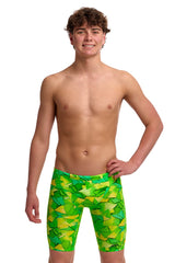 Funky Trunks Boys Try Tonic Training Jammer - Green/Yellow