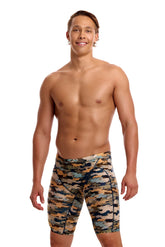 Funky Trunks men's Bilko Baby training jammer in multi-color, designed for swim training and active wear.