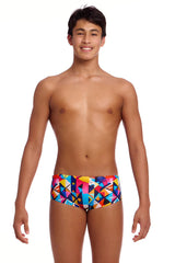 Funky Trunks Boys Broken Blox Sidewinder Trunks - Multi