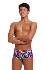 Funky Trunks Boys Broken Blox Sidewinder Trunks - Multi
