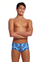 Funky Trunks Boys Fur Seal Sidewinder Trunks - Blue
