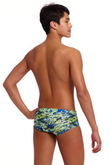 Funky Trunks Boys Scaled Back Sidewinder Trunks - Green/Blue