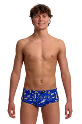 Funky Trunks Boys Scratchy Sidewinder Trunk - Blue/Black/White
