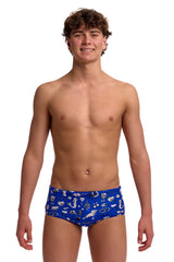 Funky Trunks Boys Scratchy Sidewinder Trunk - Blue/Black/White