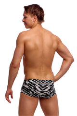 Funky Trunks Mens Fur Elise Sidewinder Trunk - White/Black