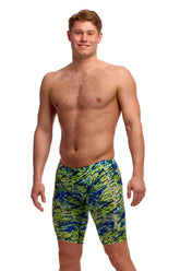 Funky Trunks Mens Scaled Back Fast Training Jammer - Green/Blue