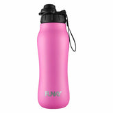 Way Funky Still Pink Clean Stream water bottle, pink plastic bottle with secure lid and ergonomic design for hydration.