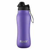 Way Funky Still Purple Clean Stream water bottle with purple lid and clear body, designed for durable and eco-friendly hydration.