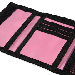 Adidas pink and white Linear Wallet with sleek design, featuring multiple card slots and a secure bill compartment.