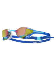 TYR Tracer-X Elite Mirrored Racing Goggle - Blue/Turq