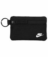 Nike Club Pouch Wallet in black and white with multiple compartments, featuring Nike branding on durable, stylish wallet.