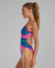 TYR Womens Diffusion Trinityfit Plasma swimsuit with sleek design, featuring a comfortable fit and vibrant plasma color.