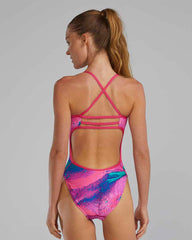 TYR Women's Diffusion Trinityfit Plasma swimsuit featuring a sleek design and supportive fit, ideal for competitive swimming.
