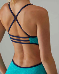 TYR women's teal Trinityfit lapped swimsuit with sleek design and supportive fit, perfect for competitive swimming.