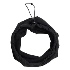 Black Adidas running training neck warmer, a comfortable scarf for outdoor exercise, made for warmth and breathability.