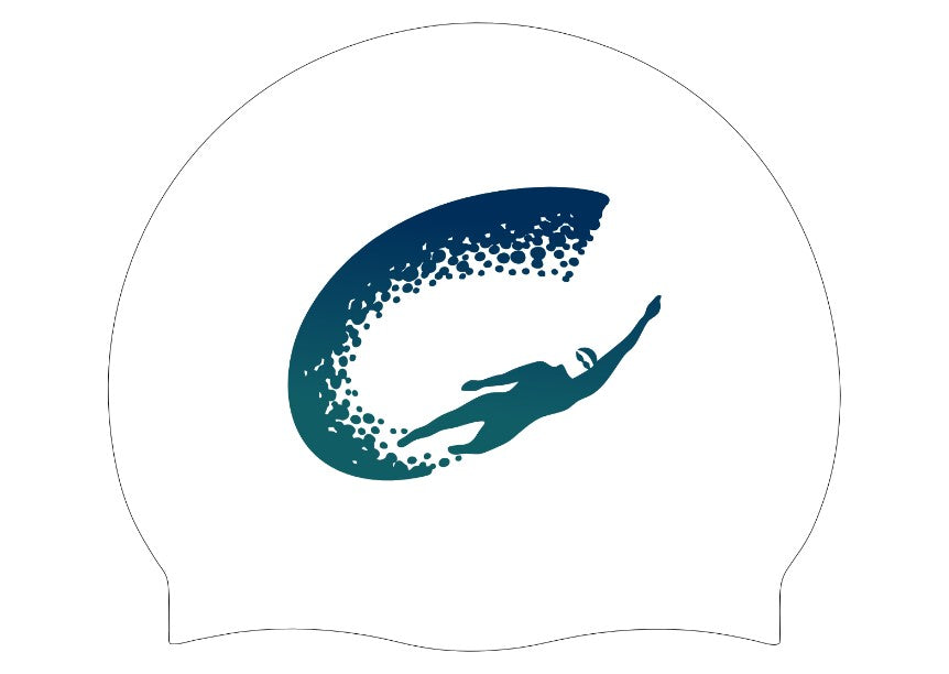 AK Club Kit Camden Swiss Cottage SC club cap in white, navy blue, and verde aqua with logo, sports team accessory.
