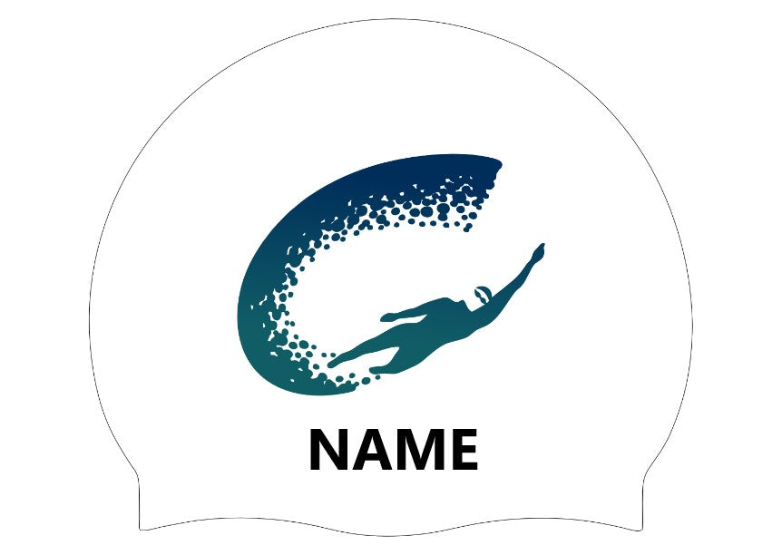 Camden Swiss Cottage SC 3pk Club Logo + Name Swimming Cap - White | Allens Of Kingsbury