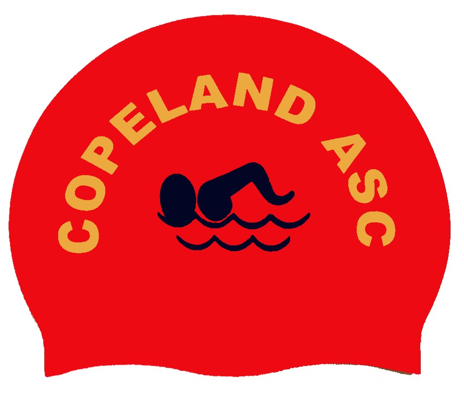 Copeland Club Logo Only Swimming Cap - Red/Yellow/Navy | Allens Of Kingsbury