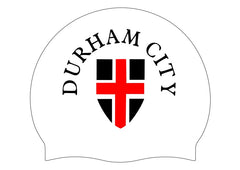 Durham City Club Logo Only Swimming Cap - White/Black/Red | Allens Of Kingsbury