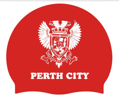 Perth Club Logo Only Swimming Cap - Red/White | Allens Of Kingsbury