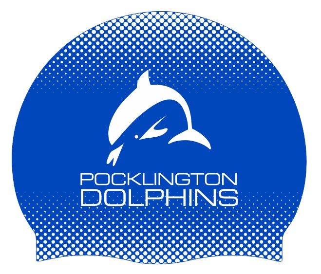 Pocklington Club Logo Only Swimming Cap - Blue/White | Allens Of Kingsbury